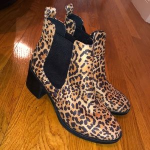Cheetah print booties